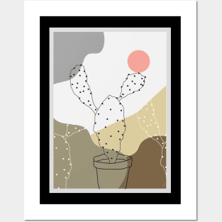 Abstract Desert Cactus Minimalist wall Art Posters and Art